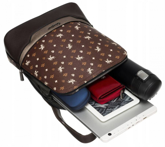 Rucsac elegant de dama din piele ecologica - David Jones PTR-6866-2 D.BRO [7]