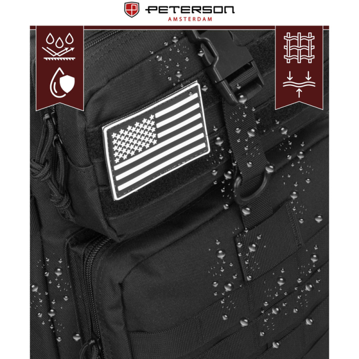 Rucsac militar tactic mare, fabricat din nailon negru - Peterson PTR-PTN BL096-8090 BLACK [21]