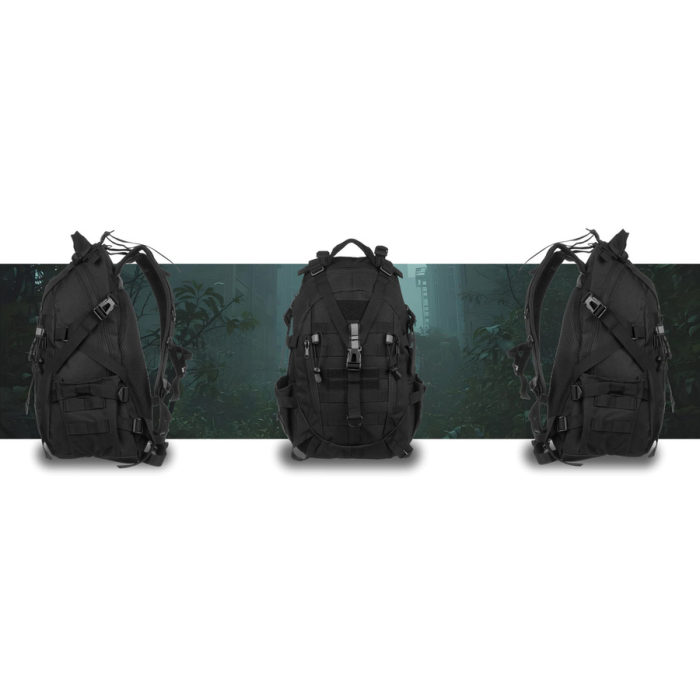 Rucsac militar sport negru cu bretele reglabile - Peterson PTR-PTN BL075-8076 BLACK [9]