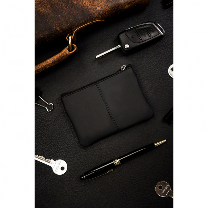 Husa pentru chei de culoare neagră din piele naturală PTR-34802-ACL-1084 BLACK [3]