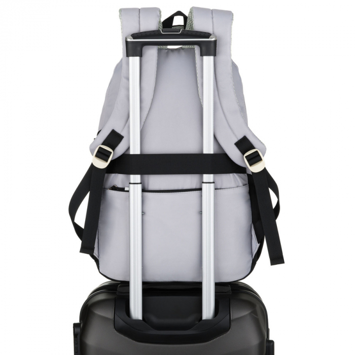 Ghiozdan școlar alb-negru din poliester cu o husă suplimentară practică - Peterson PTR-PTN 8603-1310 BLACK [6]
