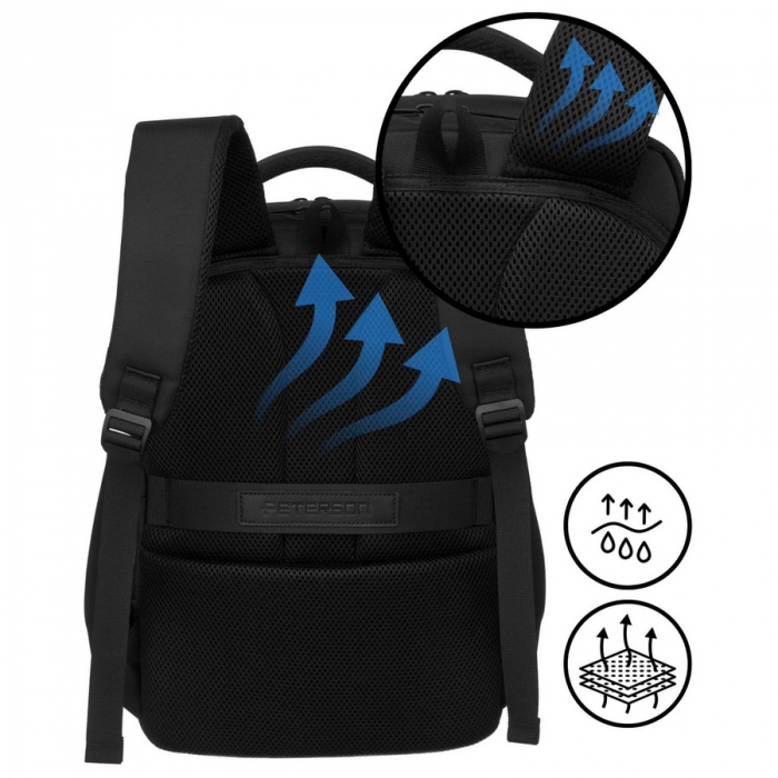 Rucsac negru de călătorie cu , curele reglabile - Peterson PTR-PTN PTY-04-8351 BLAC [8]