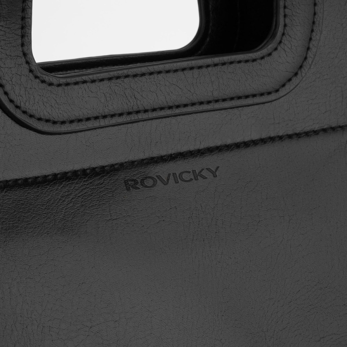 Geantă mare de damă, neagră, din piele ecologică, suspendată pe mânere confortabile, cu husă detașabilă inclusă - Rovicky [4]