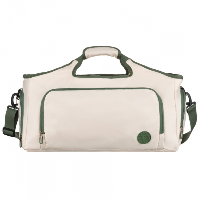 Geantă de weekend ecru și verde cu suport pentru valiză - Peterson PTR-PTN 24480 ECRU-GREEN [2]