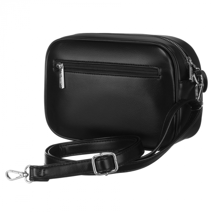 Geantă crossbody neagră, clasică, pentru femei, din piele ecologică, cu două curea inclusă, Peterson PTR-PTN STY-2-PIL BLACK [4]