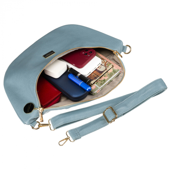 Geantă de damă albastră, geantă de umăr, geantă crossbody, din piele ecologică, Peterson PTR-PTN SSY-3-F19 BLUE [8]