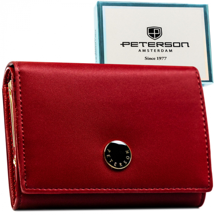 Portofel din piele naturala pentru femei Peterson PTR-PTN PS445-HNL RED [1]
