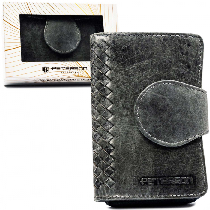Portofel dama din piele naturala Peterson PTR-PTN WD1-VLCN-4475 BL [1]