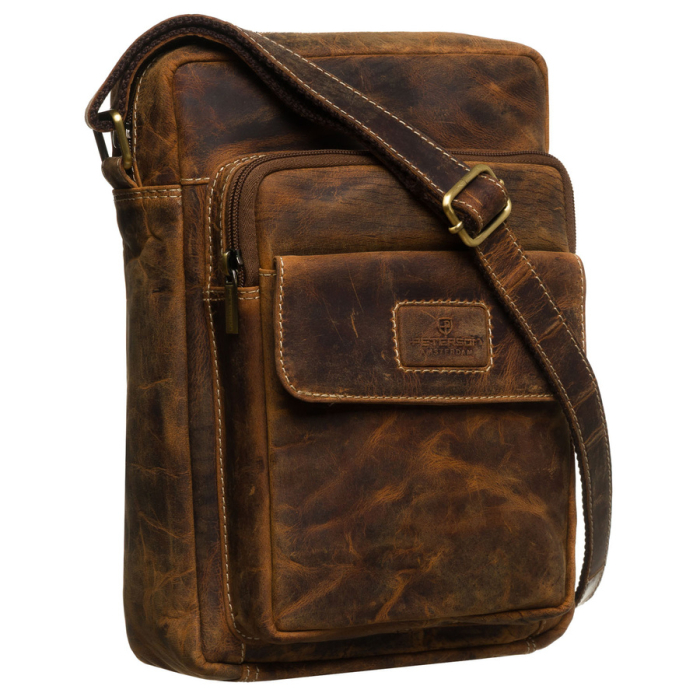 Geantă vintage bărbătească din piele naturală maro - Peterson PTR-PTN JANNIS-TMH-4886 [1]
