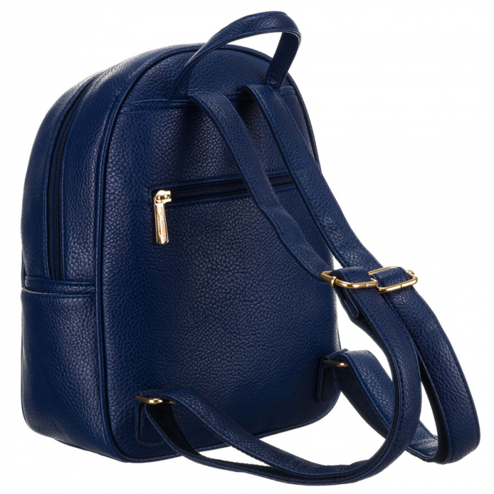 Rucsac de damă matlasat, la modă, bleumarin, decorat cu nituri aurii, piele ecologică Peterson PTR-PTN SPY-1-F19 NAVY [3]
