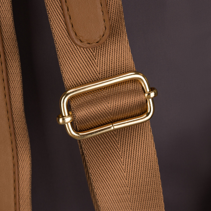 Rucsac gri de damă din nailon și piele ecologică cu curea detașabilă, compartiment unic - Peterson PTR-PTN JN-12-0238 GRAY [16]