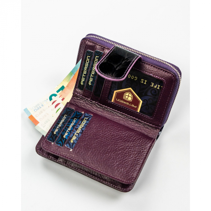 Portofel dama din piele naturala Peterson PTR-PTN PS115-FDS PURPLE [10]