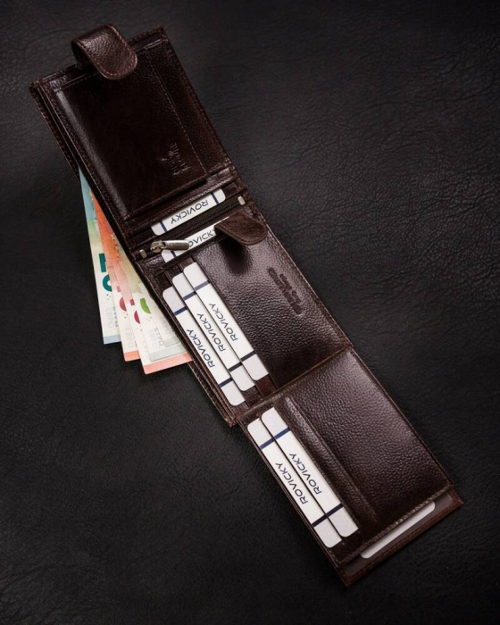 Portofel barbati din piele naturala Rovicky PTR-N61L-RPVT-BL BRO [7]