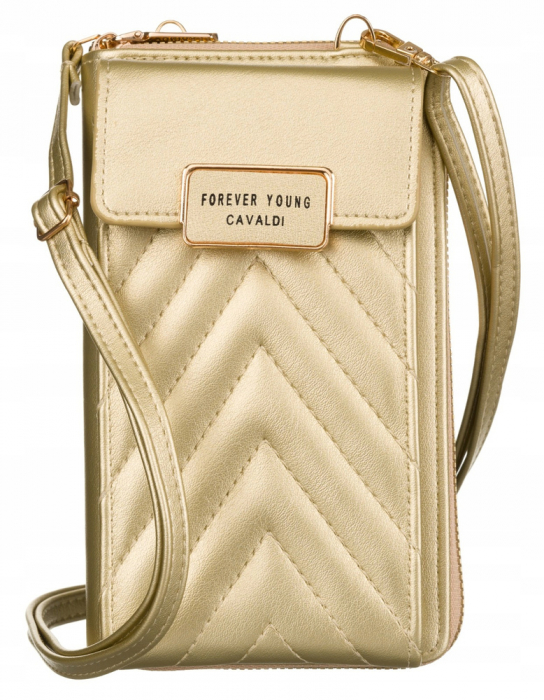 Mini geanta-portofel de dama din piele ecologica - 4U Cavaldi PTR-M-10-1224 GOLD [2]
