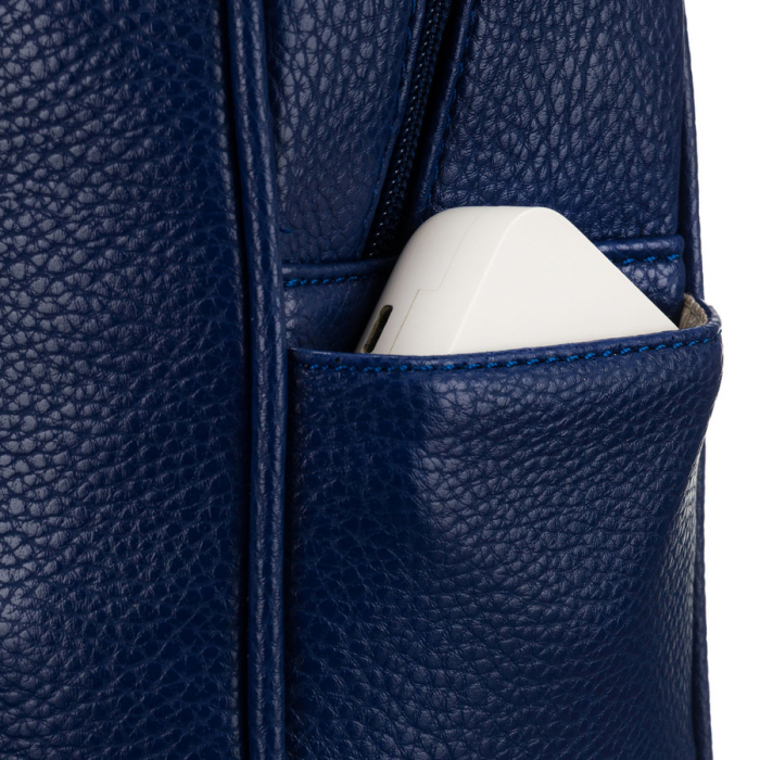Rucsac de damă matlasat, la modă, bleumarin, decorat cu nituri aurii, piele ecologică Peterson PTR-PTN SPY-1-F19 NAVY [6]