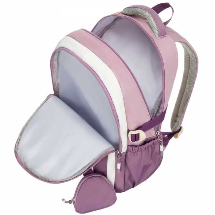 Ghiozdan școlar din poliester, alb și violet, cu bretele reglabile - Peterson PTR-PTN 8603-1303 PURPLE [7]