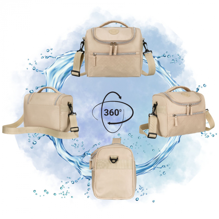 Geantă practică de cosmetice de călătorie din material sintetic, de culoare bej - Peterson PTR-PTN 24463-3957 BEIGE [2]