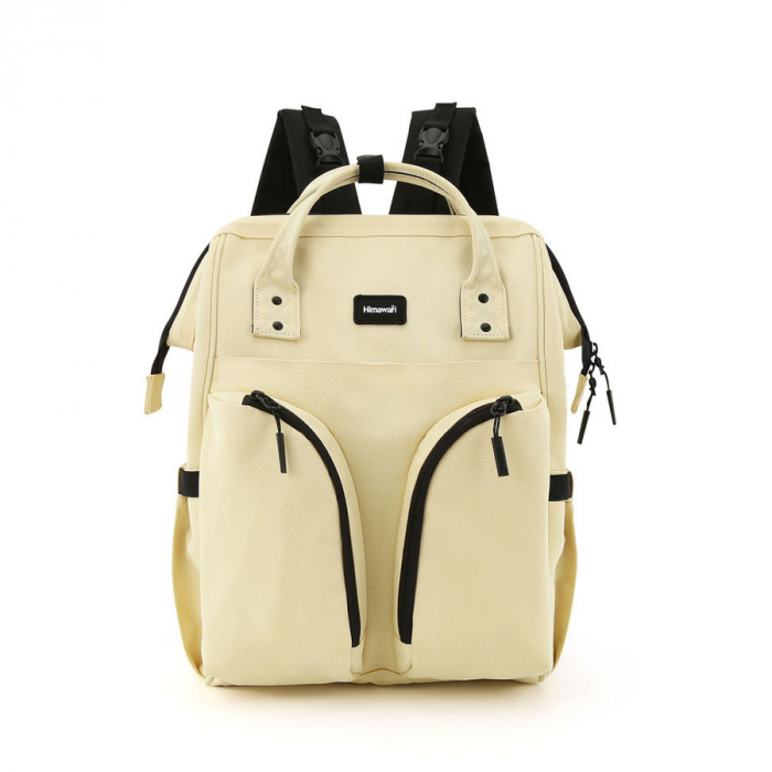 Rucsac practic pentru femei din poliester galben, cu închidere cu fermoar - Himawari PTR-1208-05 [1]