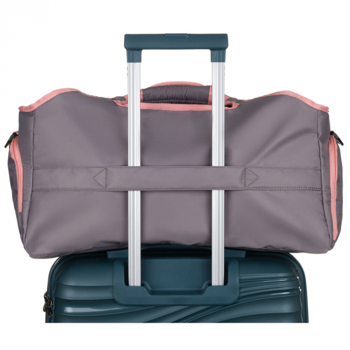 Geantă de călătorie spațioasă, gri-roz, pentru weekend, cu compartiment termic pentru încălțăminte - Peterson PTR-PTN 24480 GRAY-PINK [4]