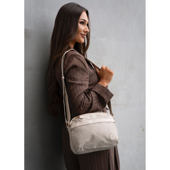 Geantă de damă bej din nylon, cu un singur compartiment, închidere cu fermoar - Peterson PTR-PTN JN-13-0245 BEIGE [6]