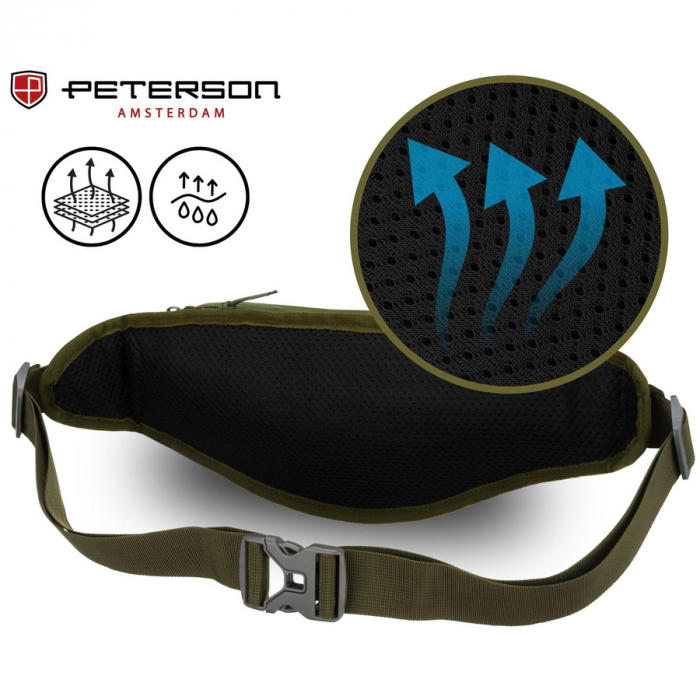 Geantă practică și spațioasă, din poliester verde, închisă cu fermoar și o capsă elegantă - Peterson PTR-PTN SWY-02-7000 GREE [4]