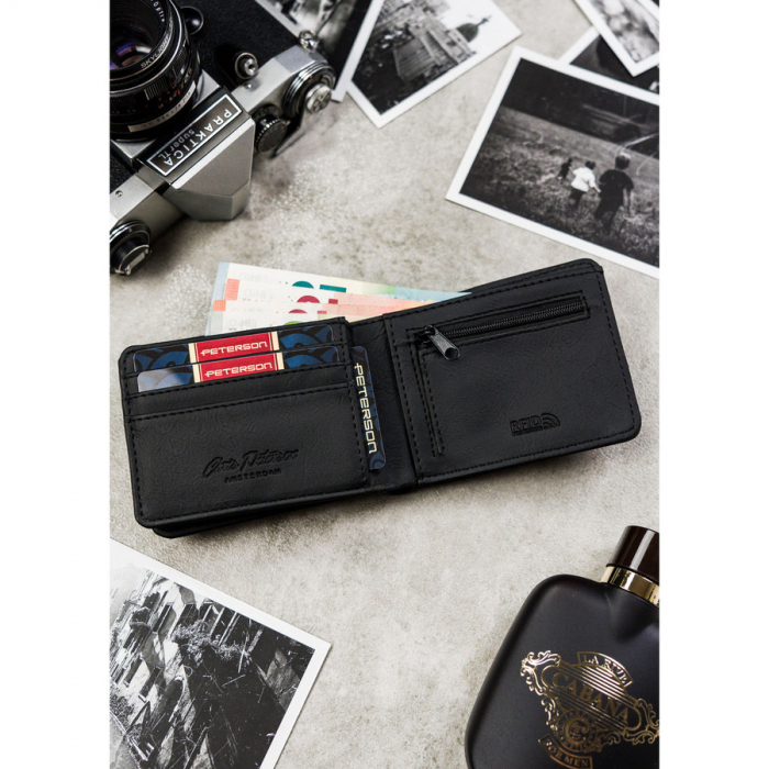 Portofel din piele pentru barbati Peterson PTR-PTN EH-05Z BLACK [6]
