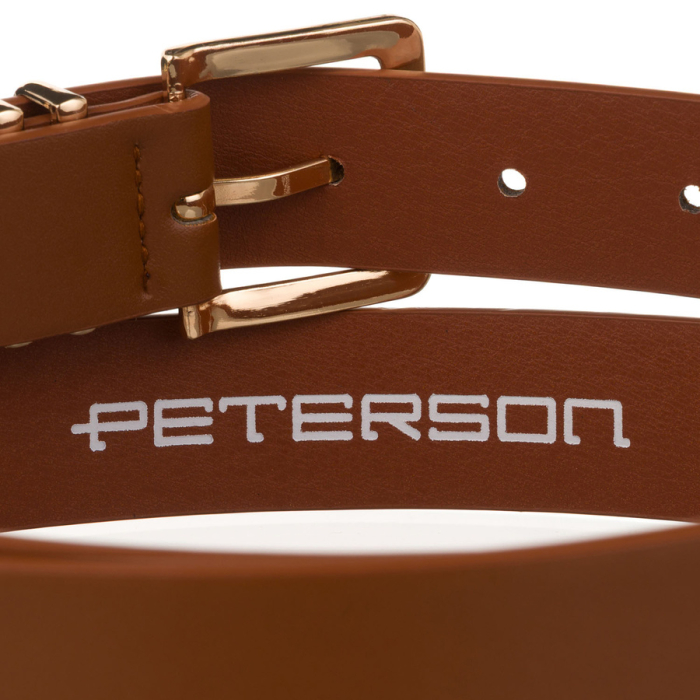 Curea îngustă pentru femei din piele ecologică maro deschis - Peterson PTR-PTN STU-14G1 [5]