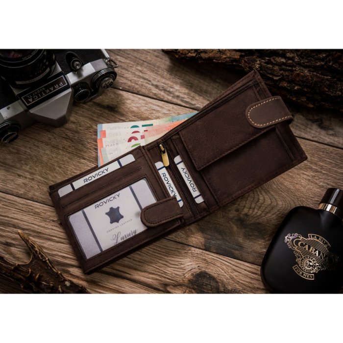 Portofel din piele naturala pentru barbati PTR-N992L-CHM-HORSE-BL B [5]