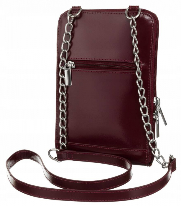 Mini geanta de dama din piele naturala PTR-4822-SB-4691 CHERRY [3]