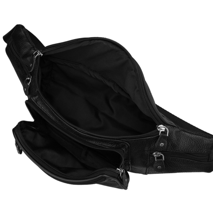 Geantă bărbătească din piele neagră cu închidere cu fermoar, compartiment unic - Rovicky PTR-R-3011-CLB-1807 BLAC [7]