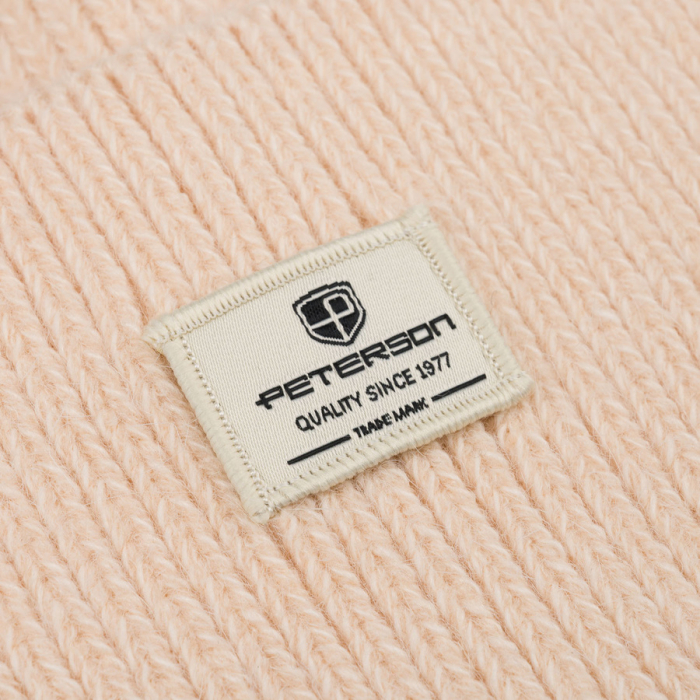 Căciulă beanie de iarnă pentru femei, bej, mărime universală, cu logo-ul mărcii - Peterson PTR-PTN HAT-10-5509 CREA [8]