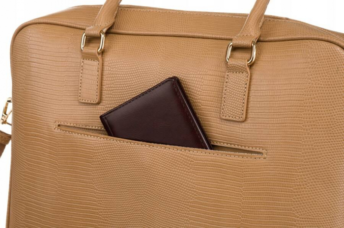 Geanta business din piele ecologica cu model care imita pielea de sarpe - Peterson PTR-PTN 1294-9671 BE [10]