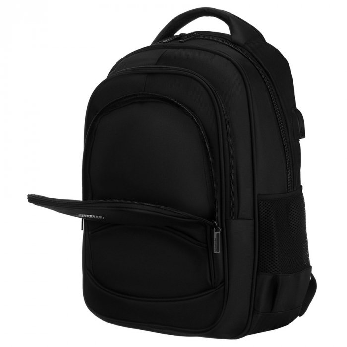 Rucsac școlar negru din poliester cu port USB - Peterson PTR-PTN BHX-03-7086 Bl [8]