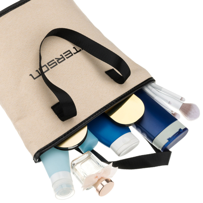 Geantă cosmetică din material sintetic bej și negru, cu mânere și închidere cu fermoar - Peterson PTR-PTN KOS-DA-15-3460 B [8]