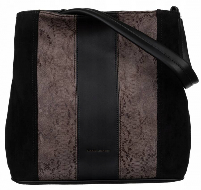 Geanta de dama din piele ecologica cu model de sarpe - David Jones PTR-6885-4 BL [2]