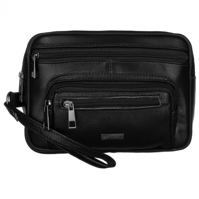 Geanta pentru barbati din piele naturala neagra cu maner confortabil - Rovicky PTR-R-13211-2129 BLACK [2]