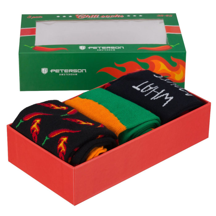 Set de șosete bărbătești în mărimile 38-44 cu model cu chili - Peterson PTR-PTN SML-S3W-CH-38-44 [2]