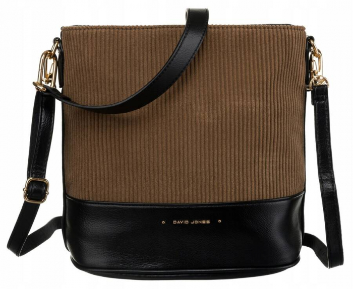Geanta de dama din piele ecologica cu bareta detasabila - David Jones PTR-6877-2 KHAKI [2]