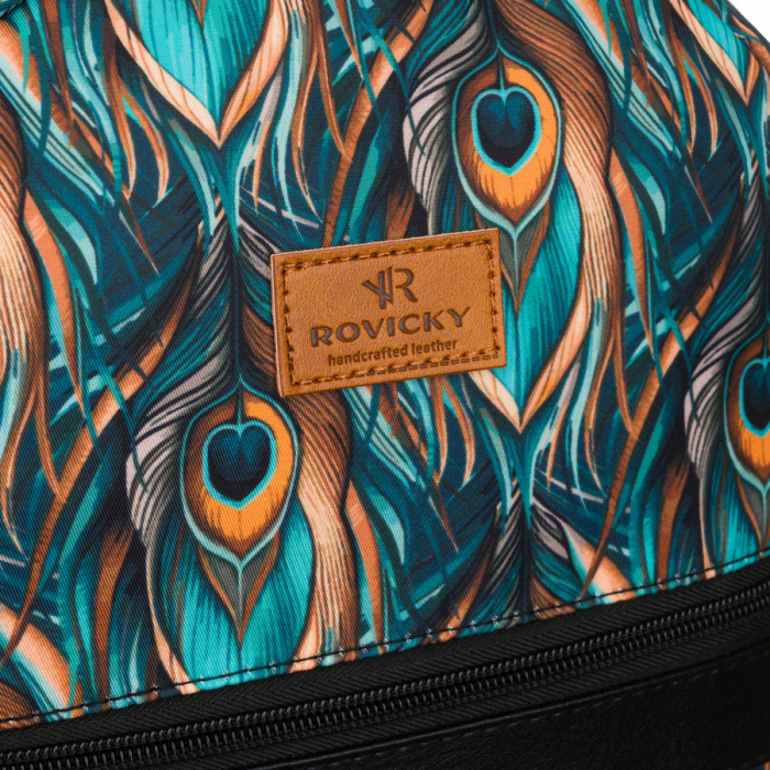 Rucsac de damă din poliester multicolor cu un model modern cu pene de păun - Rovicky PTR-R-PL15601-8985 18 [4]