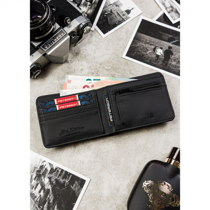 Portofel din piele pentru barbati Peterson PTR-PTN EH-02Z BLACK-BLA [6]