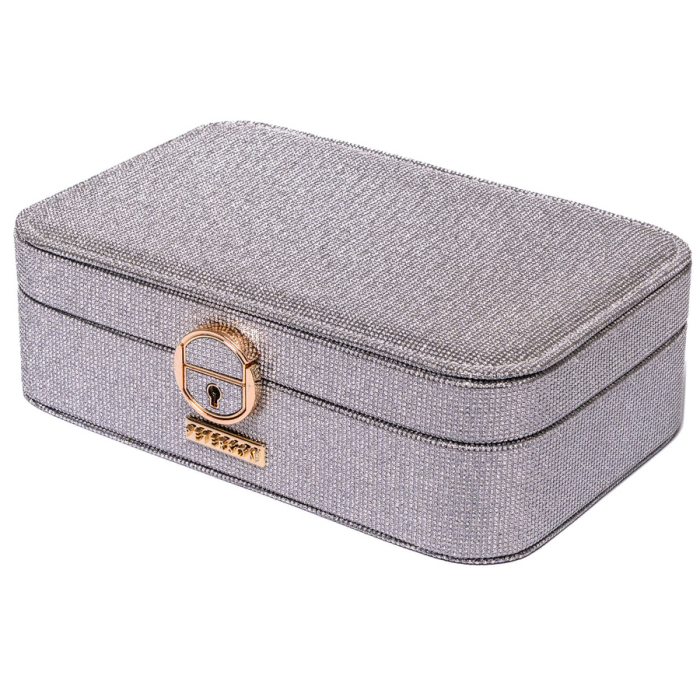 Cutie de bijuterii gri, elegantă, cu încuietoare cu cheie - Peterson PTR-PTN SZK-07-3088 GREY [3]