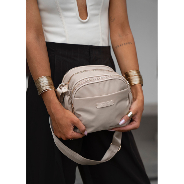 Geantă de damă bej din nailon cu șase buzunare suplimentare - Peterson PTR-PTN JN-15-0320 BEIGE [4]