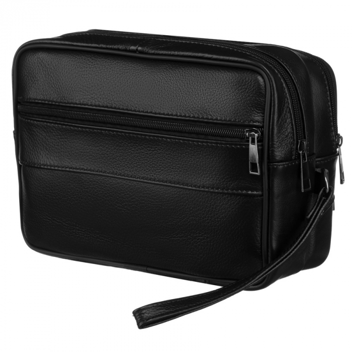 Geanta barbateasca din piele neagra cu buzunare exterioare - Rovicky PTR-R-13208-2099 BLACK [3]