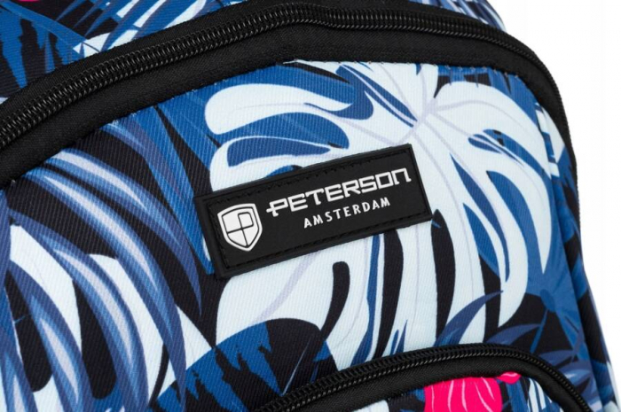 Rucsac pentru scoala din poliester cu model de plante cu un buzunar frontal mare - Peterson PTR-PTN 77711-6623 PRT-1 [6]