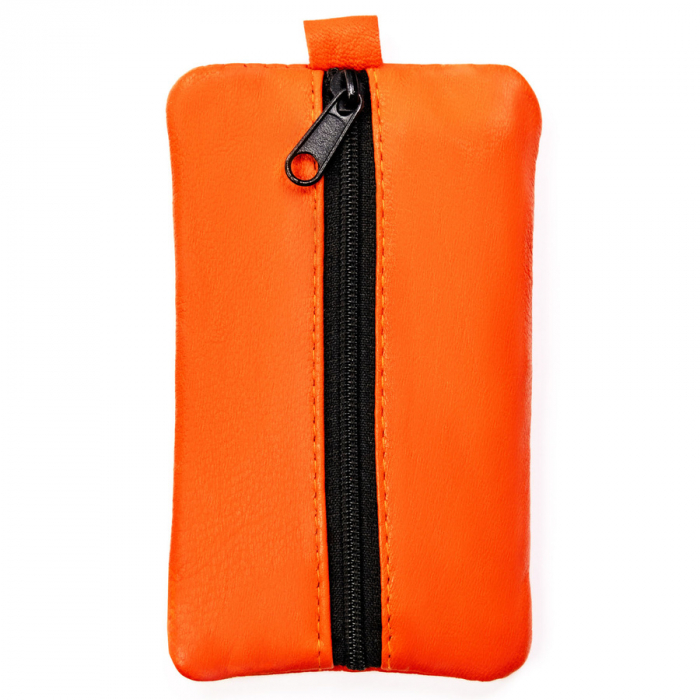 Husă compactă pentru chei din piele naturală de culoare portocalie PTR-KC-02-PDM ORANGE [1]