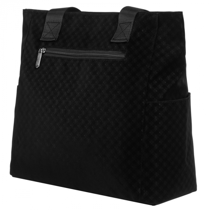 Geantă de damă neagră, din poliester, acoperită cu un model geometric - Rovicky PTR-R-TZ-01-2363 BLACK W [3]
