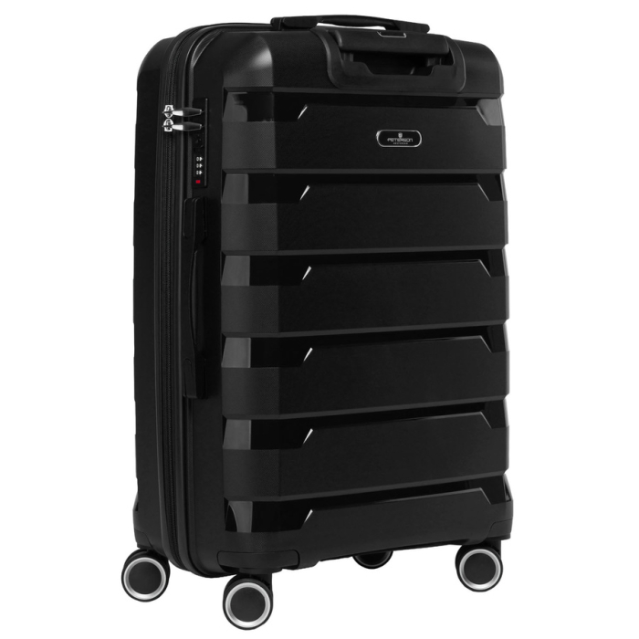 Valiză mare din polipropilenă, neagră, cu roți pivotante și încuietoare cu combinație - Peterson PTR-PTN HPP-01-W-L-1785 [4]