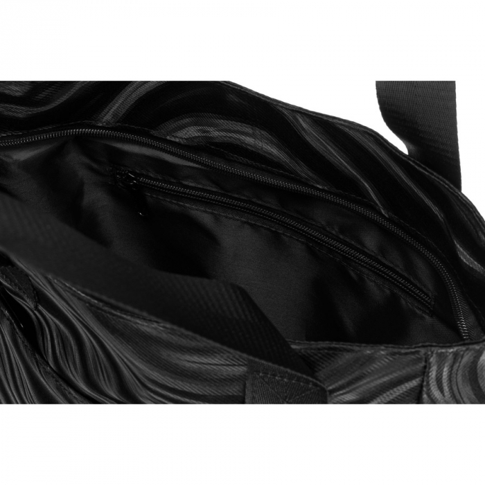 Geantă mare de damă din poliester negru cu model ondulat - Rovicky PTR-R-TZ-01-2394 BLACK W [5]