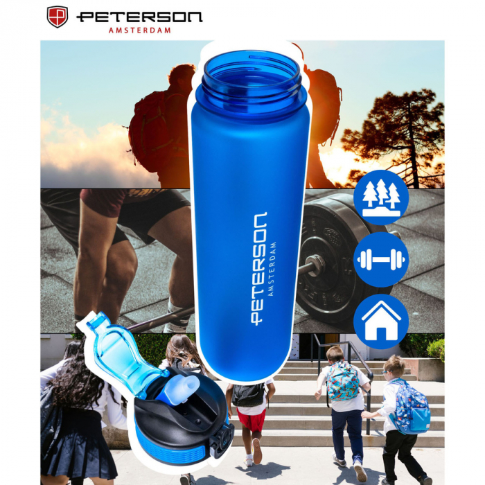 Sticlă de apă Tritan albastră 1000 ml - Peterson PTR-PTN HY-8014-1L-9607 [7]