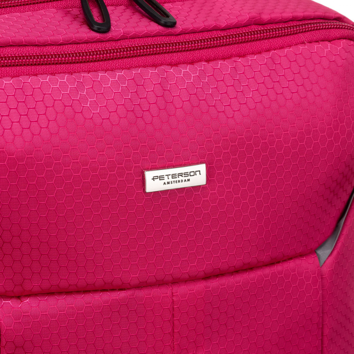 Rucsac de călătorie roz din poliester cu , curea pentru valiză - Peterson PTR-PTN BOCIAN-6439 PINK [5]